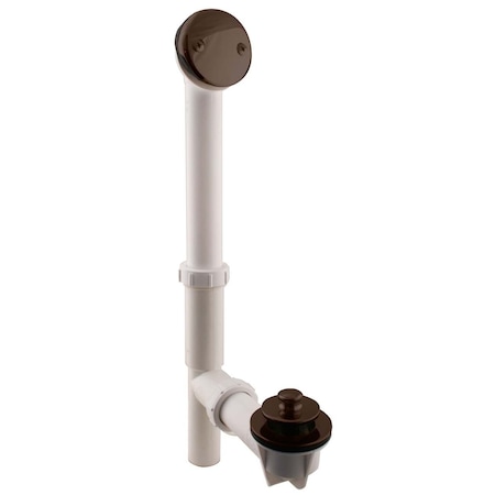 Westbrass White 1-1/2" Tubular Pull & Drain Bath Waste in Oil Rubbed Bronze 597244-12
